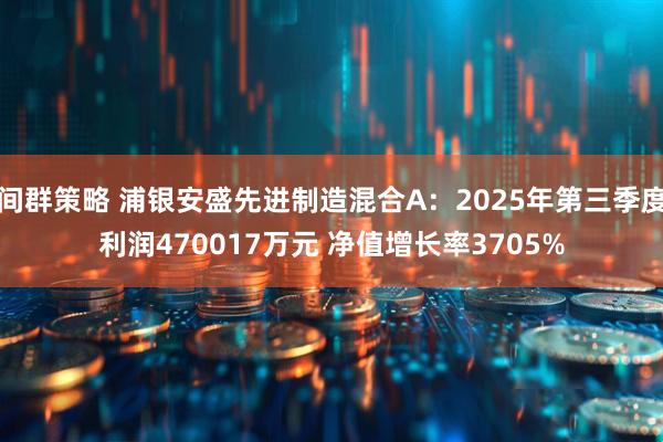 间群策略 浦银安盛先进制造混合A：2025年第三季度利润470017万元 净值增长率3705%